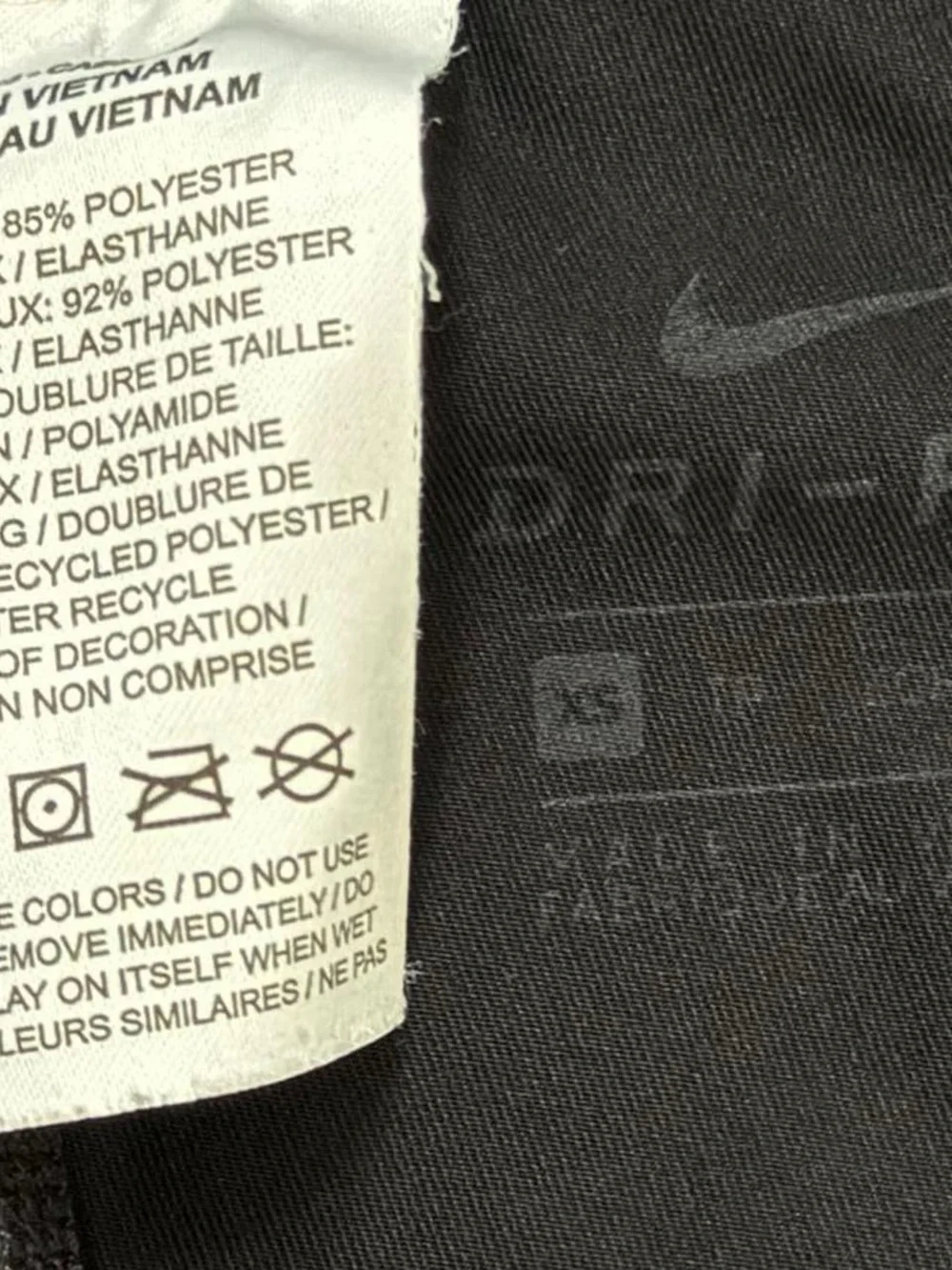 Nike Dri-FIT Black Mesh Panel Running Leggings Pockets XS